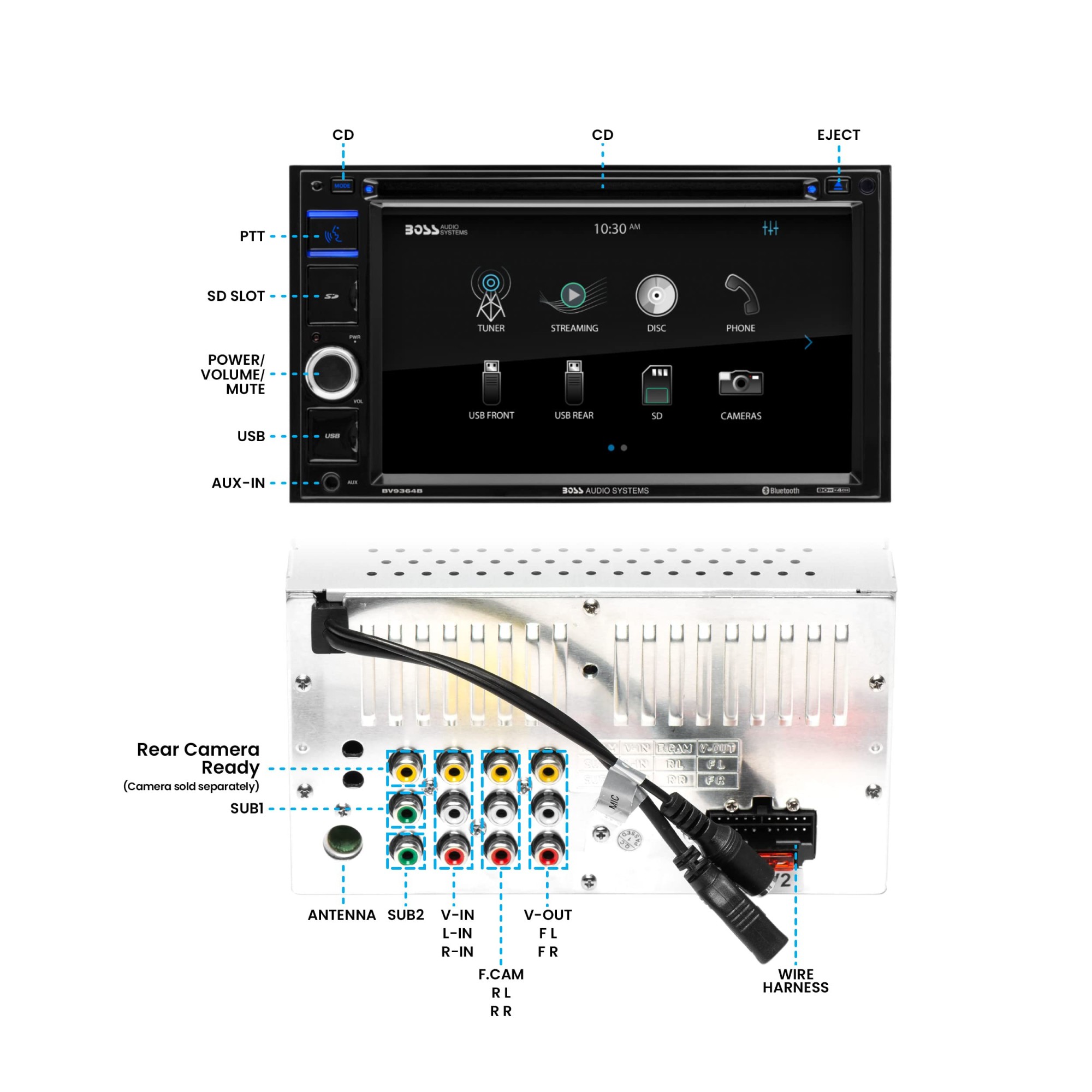 BOSS AUDIO BVB Doppel-DIN DVD Player Autoradio mit Bluetooth,