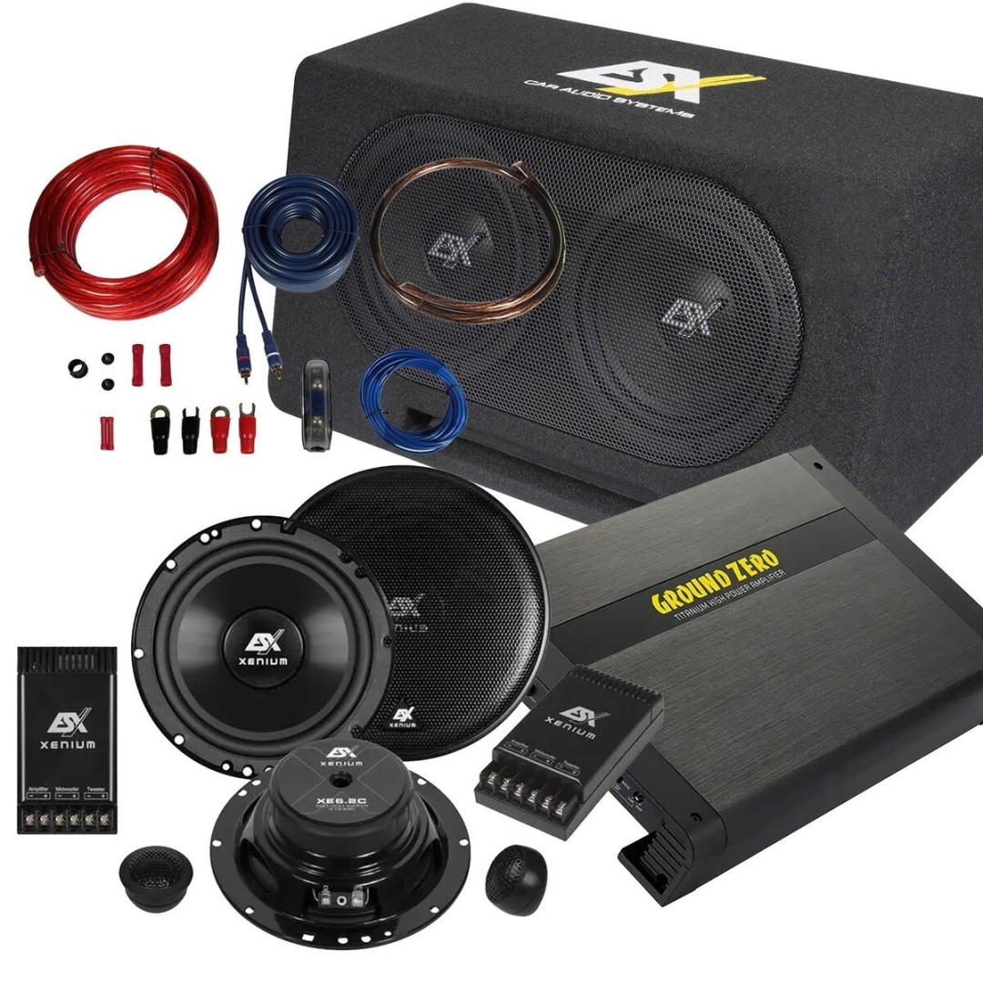 Car complete system bass package subwoofer speaker amplifier sound package  hi-fi