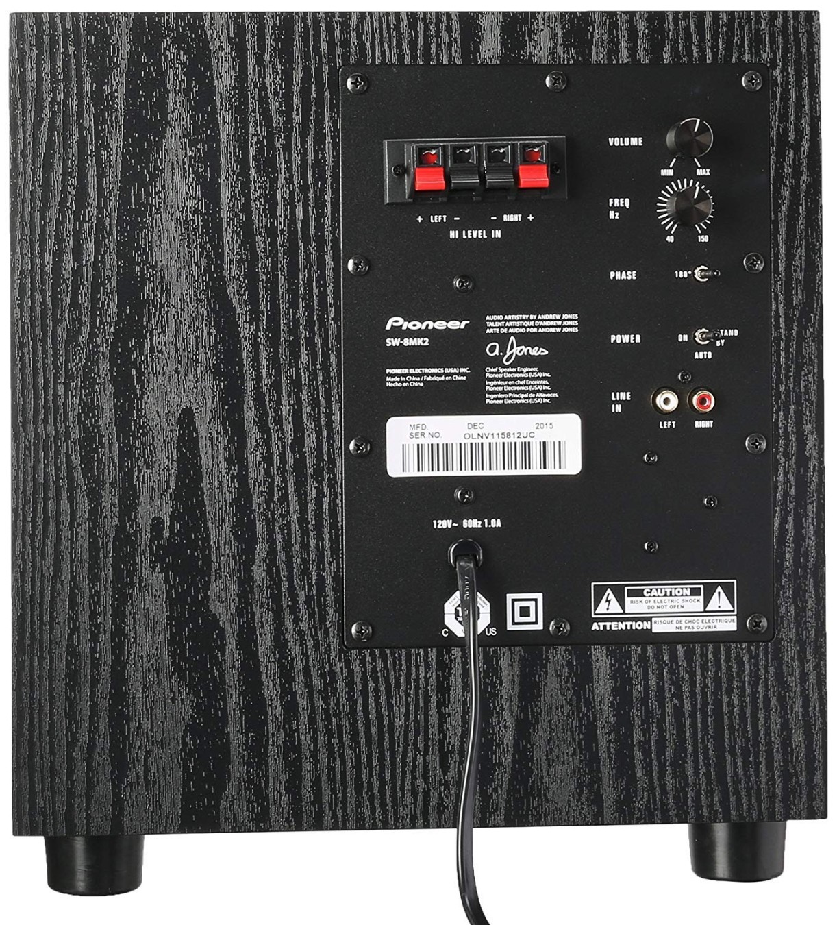Pioneer SW-MKS W powered subwoofer for home theater